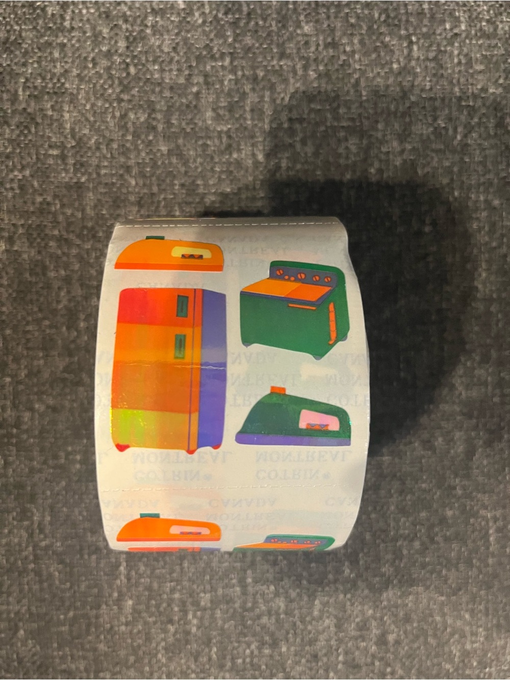 Retro Kitchen Appliances Sticker Roll - Multicolor